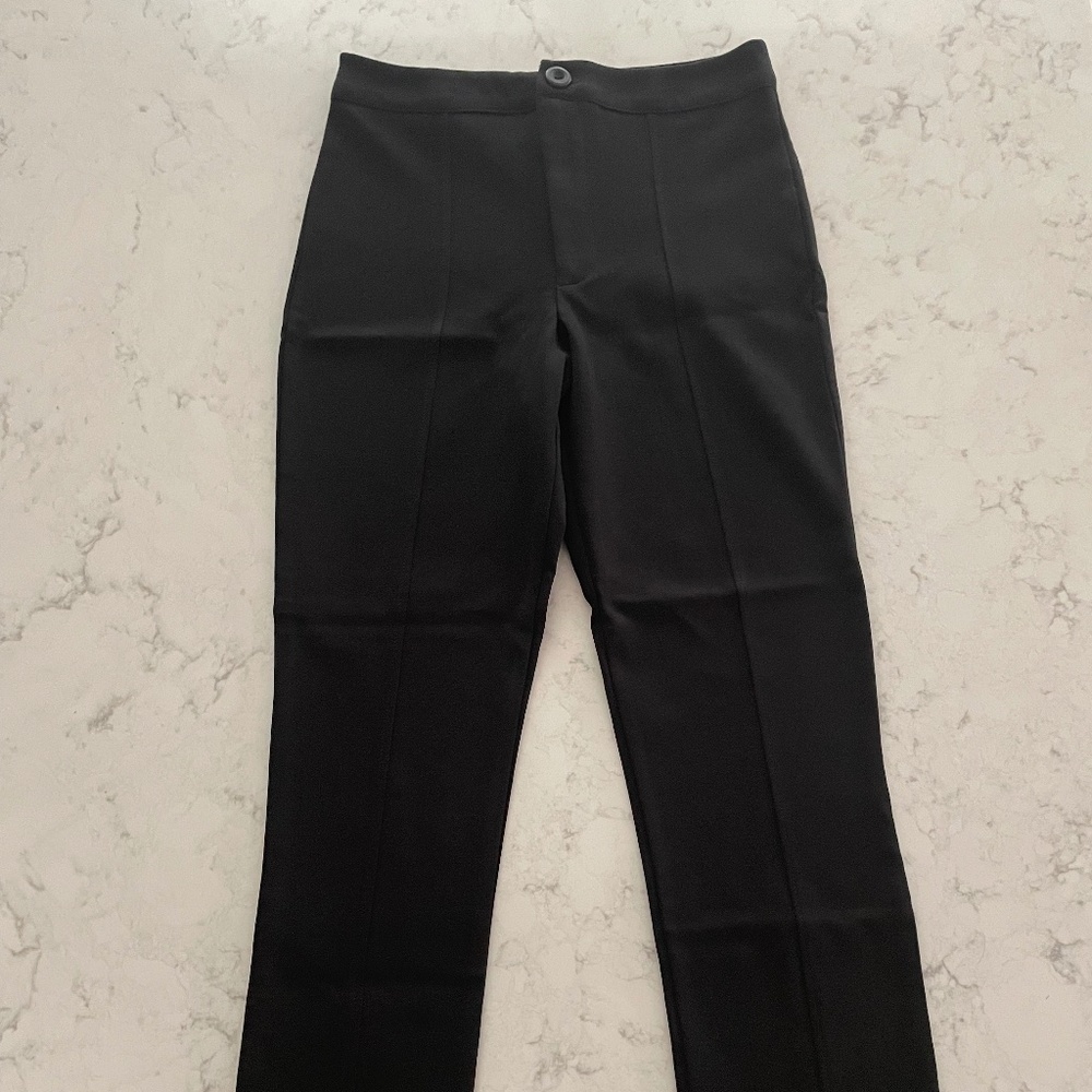 NWT Anthropologie Amadi Slit Front Black Pants SZ XS